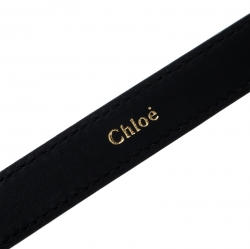 Chloe Black Leather Skinny Snap Buckle Belt S
