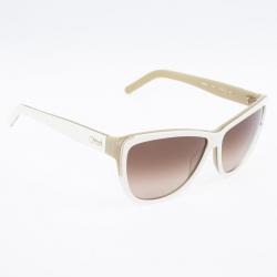 Pre Owned Chloe White Woman Sunglasses CE602S-275