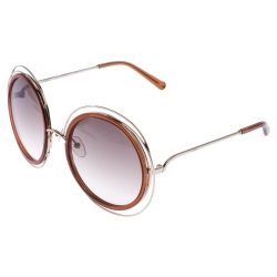 Chloe Brown Gradient CE120S Carlina Oversized Round Sunglasses