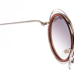 Chloe Brown Gradient CE120S Carlina Oversized Round Sunglasses