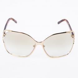 Pre Owned Chloe Gold Havana CE108S Square Women's Sunglasses