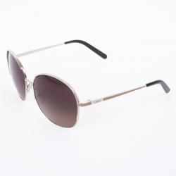 مملوكة مسبقًا Chloe Gold Brown 104S Round Women's Sunglasses