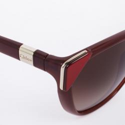 Pre Owned Chloe Bordeaux 600S Cat Eye Women's Sunglasses