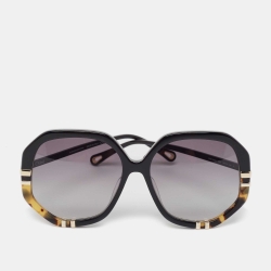 Chloe Black Gradient Tortoise Frame Geometric Sunglasses
