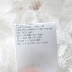 Pre Owned Chloe White Contrast Lined Long Sleeve Floral Lace Top L