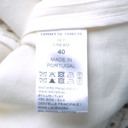 Pre Owned Chloe Cream Contrast Trim Guipure Lace Detail Long Sleeve Blouse M