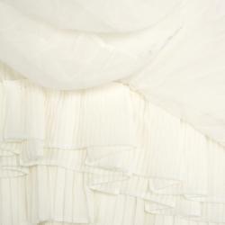 مملوكة مسبقًا Chloe Beige Ruffle Silk Organza Top M