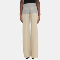 Pre Owned Chloe Beige/Grey Wide-Leg Pants S (FR 36)