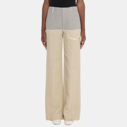 Pre Owned Chloe Beige/Grey Wide-Leg Pants S (FR 36)