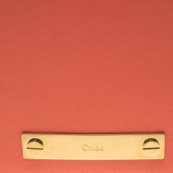 Pre Owned Chloe Orange Leather Long Fold Over Flap Wallet