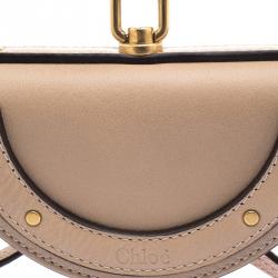 Pre Owned Chloe Beige Leather Mini Nile Minaudière Crossbody Bag