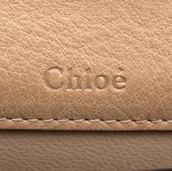 Pre Owned Chloe Beige Leather Mini Nile Minaudière Crossbody Bag