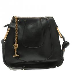 Chloe Black Leather Small Hayley Hobo