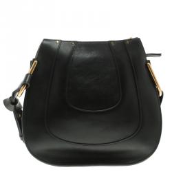 Chloe Black Leather Small Hayley Hobo