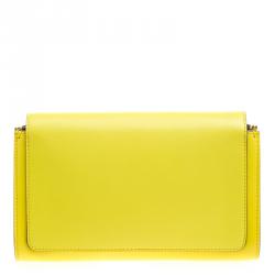 Pre Owned Chloe Yellow Leather Small Elle Clutch