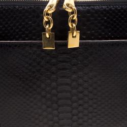 Pre Owned Chloe Black Python Lucy Shoulder Bag