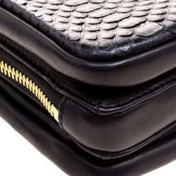 Pre Owned Chloe Black Python Lucy Shoulder Bag