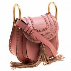 مملوكة مسبقًا Chloe Misty Rose Leather Mini Hudson Shoulder Bag