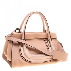 Pre Owned Chloe Beige Leather Medium Everston Satchel