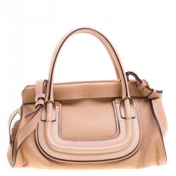 Pre Owned Chloe Beige Leather Medium Everston Satchel