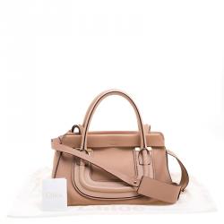 Pre Owned Chloe Beige Leather Medium Everston Satchel