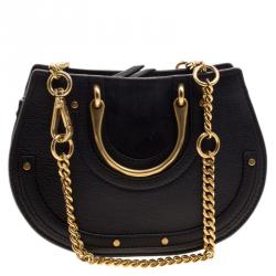 مملوكة مسبقًا Chloe Navy Blue Leather Pixie Shoulder Bag