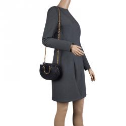 مملوكة مسبقًا Chloe Navy Blue Leather Pixie Shoulder Bag