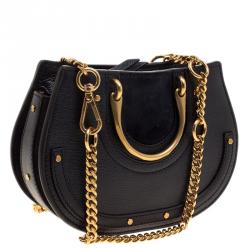 مملوكة مسبقًا Chloe Navy Blue Leather Pixie Shoulder Bag