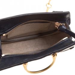 مملوكة مسبقًا Chloe Navy Blue Leather Pixie Shoulder Bag