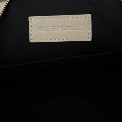 مملوكة مسبقًا Chloe Cream Leather Leonie Clutch