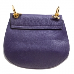 Pre Owned Chloe Storm Blue Leather Medium Drew Shoulder Bag