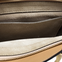Pre Owned Chloe Beige Leather and Suede Small Pixie Round Shoulder Bag