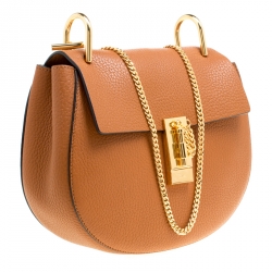 مملوكة مسبقًا Chloe Brown Leather Medium Drew Shoulder Bag