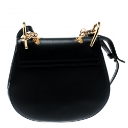 مملوكة مسبقًا  حقيبة كروس كلوي درو ليتيل هورسيز جلد مزخرف بييو سوداء صغيرة