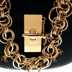 مملوكة مسبقًا حقيبة كروس كلوي درو ليتيل هورسيز جلد مزخرف بييو سوداء صغيرة