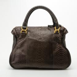 Pre Owned Chloe Python Marcie Large Satchel 	