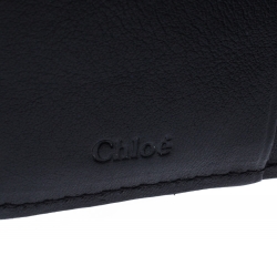 Pre Owned Chloe Black Quilted Leather Compact Drew Wallet