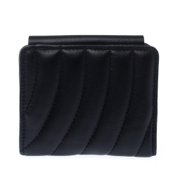 Pre Owned Chloe Black Quilted Leather Compact Drew Wallet