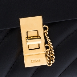 Pre Owned Chloe Black Quilted Leather Compact Drew Wallet