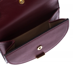 Pre Owned Chloe Burgundy Leather Drew Compact Wallet