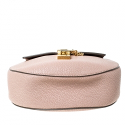 Pre Owned Chloe Cement Pink Leather Medium Drew Shoulder Bag