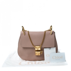 Pre Owned Chloe Cement Pink Leather Medium Drew Shoulder Bag