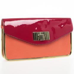 مملوكة مسبقًا Chloe Textured and Patent Leather Sally Clutch