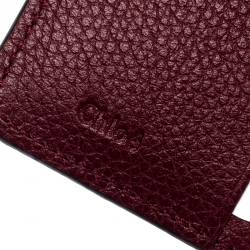 Pre Owned Chloe Burgundy Quilted Leather Compact Drew Wallet
