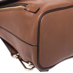 Pre Owned Chloe Tan/Orange Leather and Suede Faye Backpack