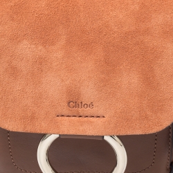 Pre Owned Chloe Tan/Orange Leather and Suede Faye Backpack