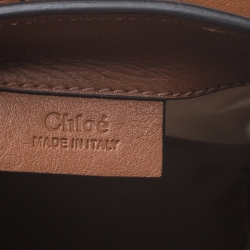 Pre Owned Chloe Tan/Orange Leather and Suede Faye Backpack