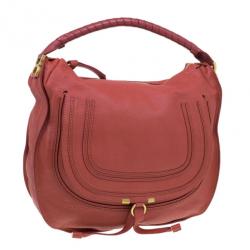 مملوكة مسبقًا Chloe Orange Leather Large Marcie Shoulder Bag