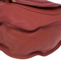 مملوكة مسبقًا Chloe Orange Leather Large Marcie Shoulder Bag