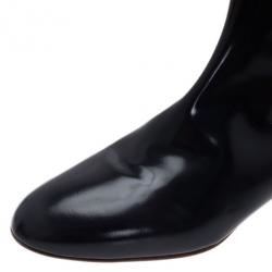 Pre Owned Chloe Black Patent Leather Ankle Boots Size 38.5